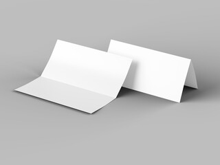 Leaflet folded to DL format - mock up - 3d illustartion