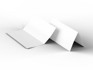 Leaflet folded to DL format - mock up - 3d illustartion