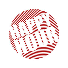 red vector banner happy hour