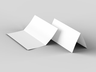 Leaflet folded to DL format - mock up - 3d illustartion