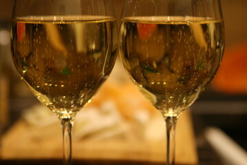 glasses of sparkling wine