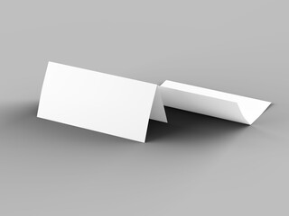 Leaflet folded to DL format - mock up - 3d illustartion