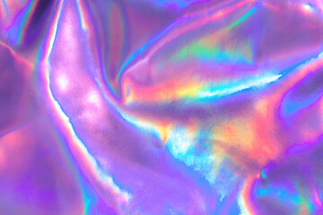 Bright colored holographic background. 80's disco style.