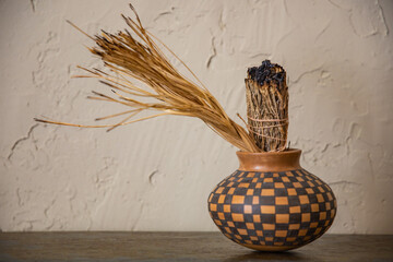 Vase on Shelf with Smudge Stick