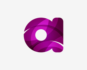 Letter A logo business icon design. Minimal flowing concept.