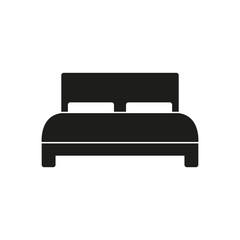 Double bed icon. Simple vector illustration