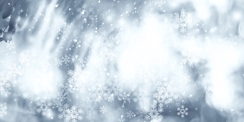 white snow blur abstract background. Bokeh Christmas blurred beautiful shiny Christmas lights