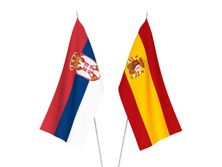 Spain and Serbia flags