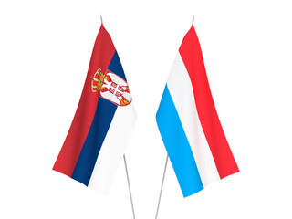 Luxembourg and Serbia flags