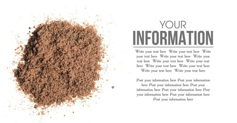 nutmeg spice on a white background. Isolation, space for text