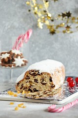  Stollen. Traditional  German Christmas cake 