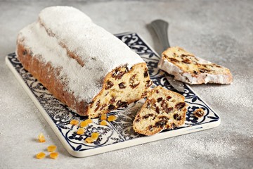  Stollen. Traditional  German Christmas cake 