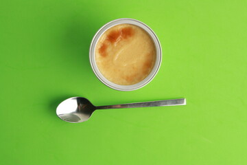 delicious egg flan in aluminum container