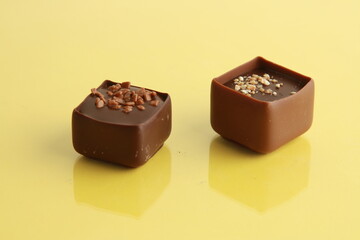 Delicious assorted bonbons cocoa chocolates from Belgium