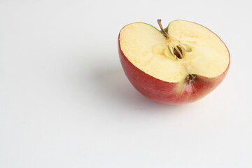 red apple cut in half