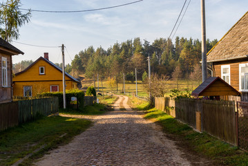Krajobraz wiejski Podlasia, architektura drewniana, Sokołda, Podlasie, Polska © podlaski49