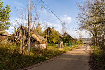 Krajobraz wiejski Podlasia, architektura drewniana, Sokołda, Podlasie, Polska © podlaski49