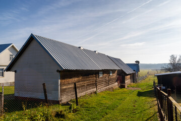 Krajobraz wiejski Podlasia, architektura drewniana, Sokołda, Podlasie, Polska © podlaski49