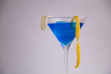 blue lagoon cocktail in glass