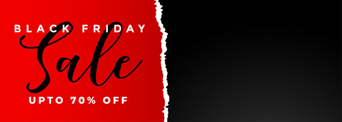 black friday sale banner in torn paper style
