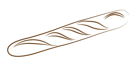 baguette contour vector illustration isolated