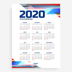modern 2020 calendar design template