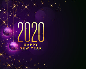 beautiful happy new year 2020 sparkles background design