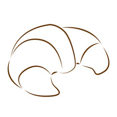 croissant contour vector illustration isolated