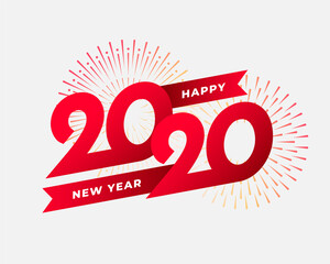creative red 2020 happy new year text design