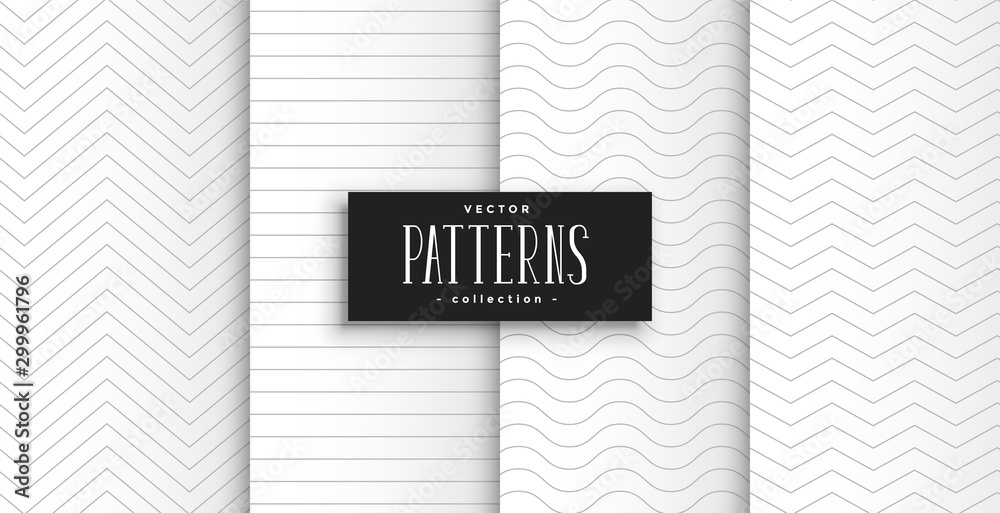 Poster elegant clean white minimal geometric patterns set