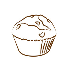  muffin contour simple vector illustration isolated