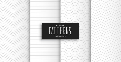 elegant clean white minimal geometric patterns set