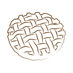 pie contour vector illustration isolated