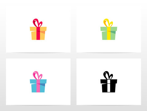 Gift Box With Ribbon Logo Design