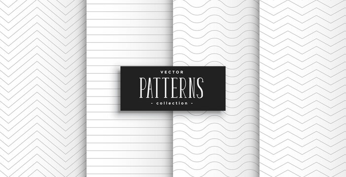 elegant clean white minimal geometric patterns set