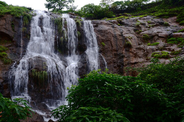 Fototapeta premium Monsoon Landscape at Tamhini near Pune India. Monsoon is the annual rainy season in India from June to September.