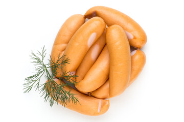 Pork sausage isolated on white background.
