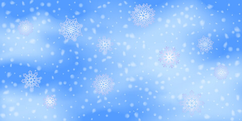 Snowflakes, snowfall.