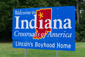 Welcome to Indiana Sign at the Indiana state border