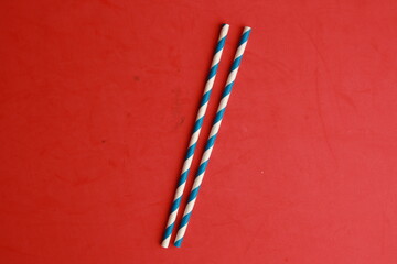 drinking straw soda, blue and white..