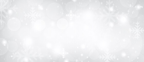 White gray abstract texture background with white Christmas new year snowflake blurred beautiful shiny lights use wallpaper backdrop and your product.