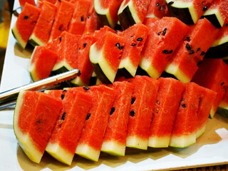 Watermelon on dinner time very delicious