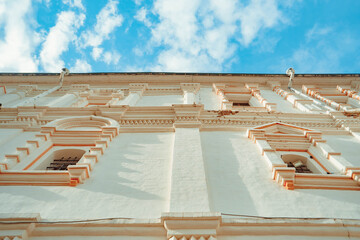 the ancient architecture of the large buildings