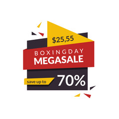 Boxing day banner discount for shop advertising market offer sale sign promotion poster with modern style.