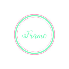 Circle Frame Border with Pastel Color for bakery candy shop invitation for kids design element 