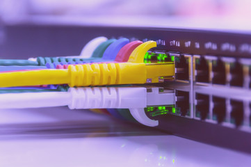 network cables connected to router ports