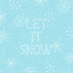 Naklejka na ściany i meble Cozy vector illustration with snowflakes and lettering 