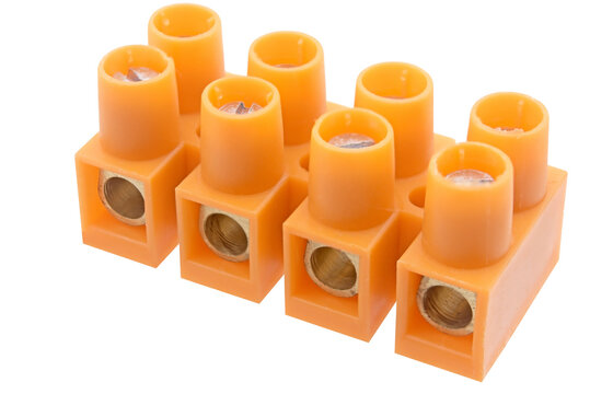 Plate of terminals used to connect electrical wires