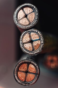 Three cut SWA three phase cables.