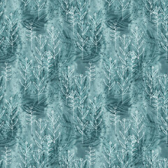 Seamless pattern with lowers. Watercolor background.